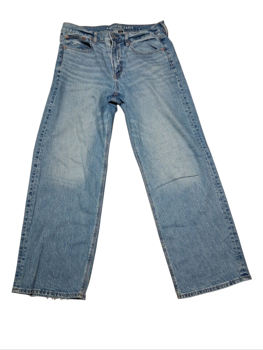 American Eagle High-Waist Stovepipe Straight Leg Jeans Light Wash Size 8 Regular